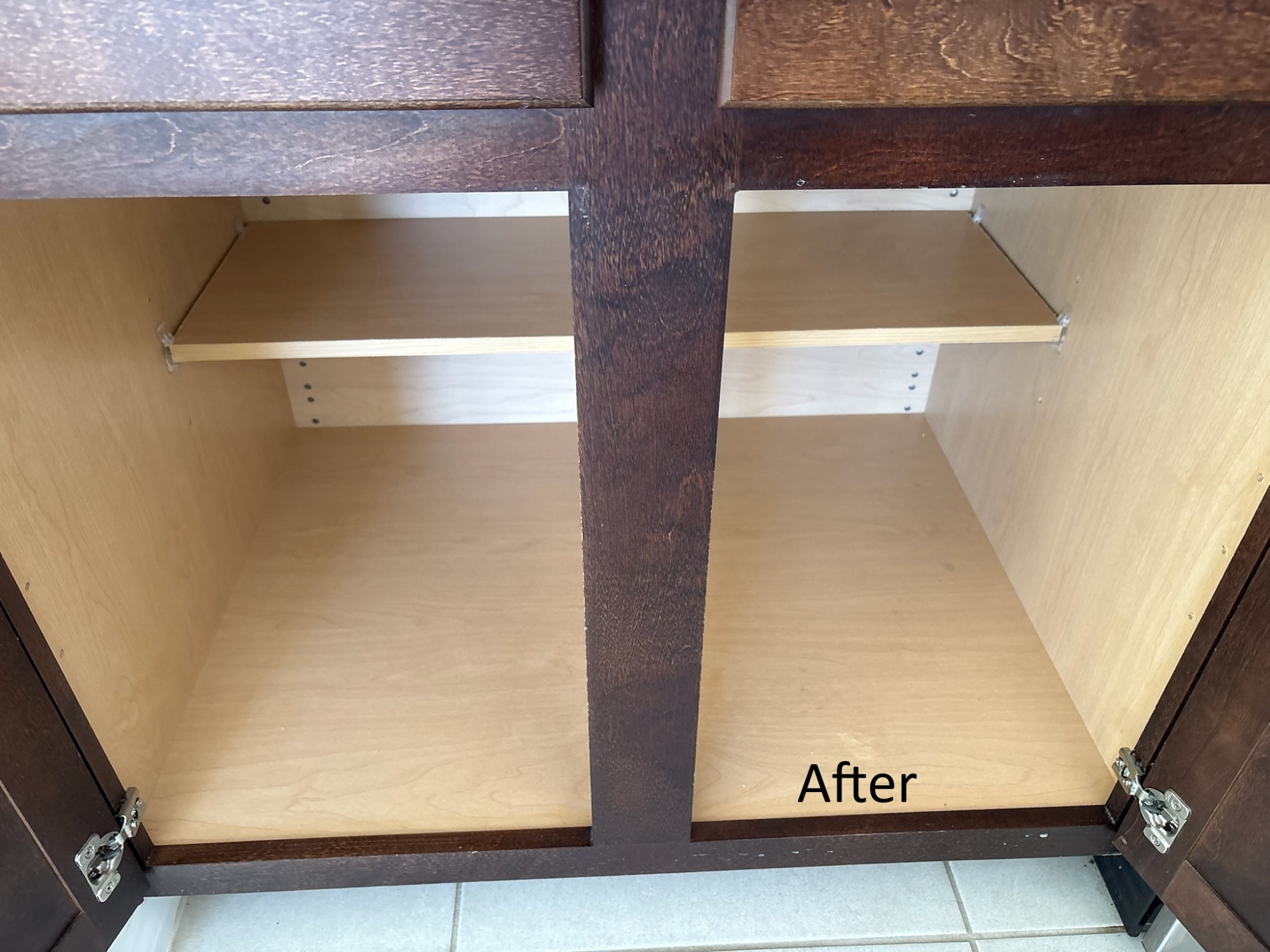 Cleaned and wiped down kitchen cabinets after professional move out cleaning in Tampa FL