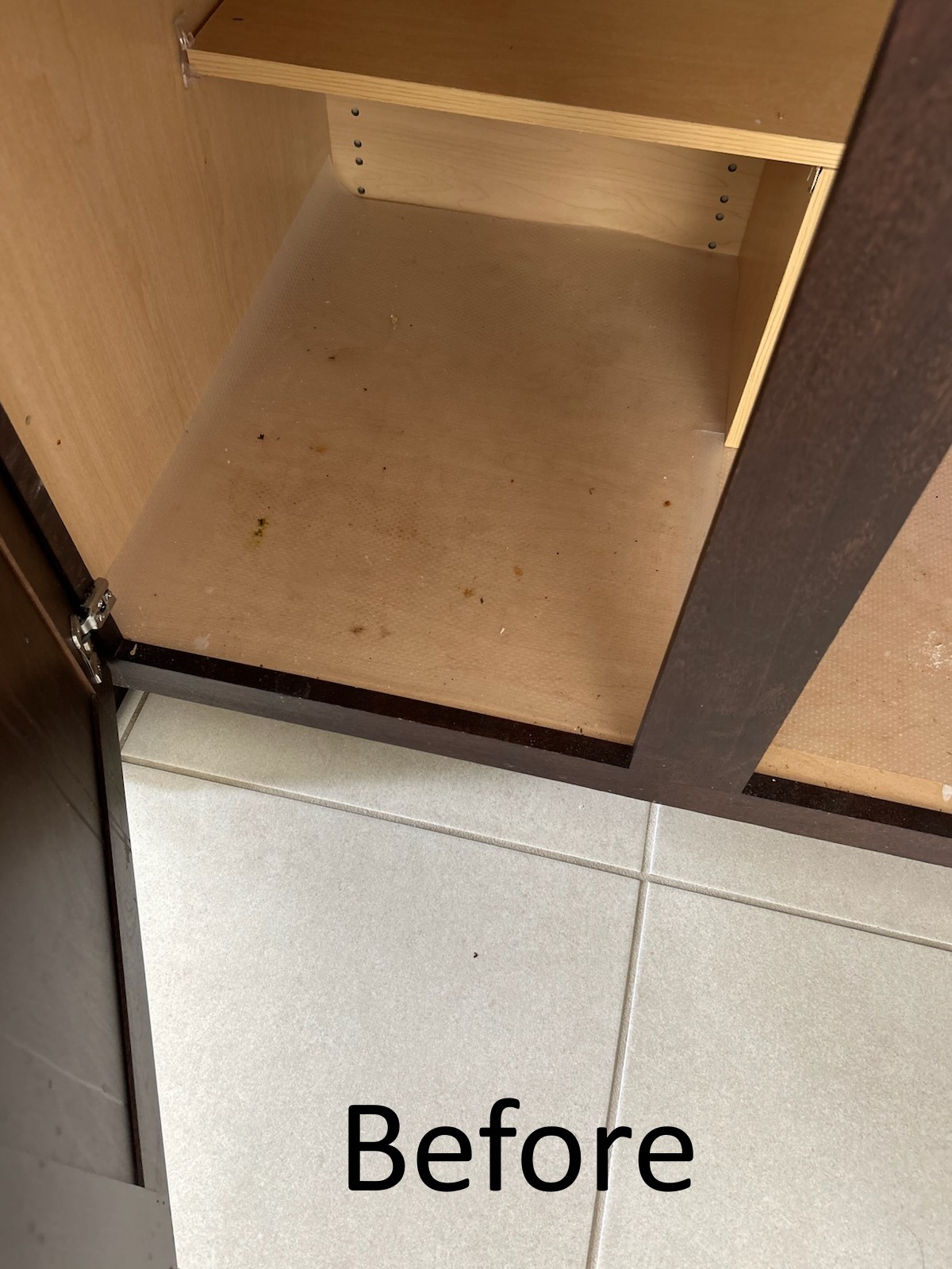 Dirty kitchen cabinets with grease and buildup before professional move out cleaning in Wesley Chapel FL