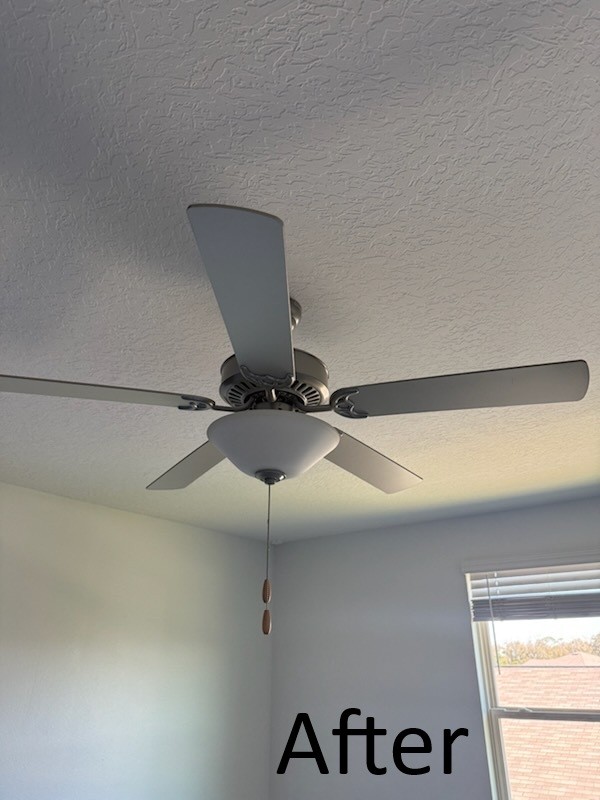 Dust free ceiling fan after move out cleaning service in Tampa F