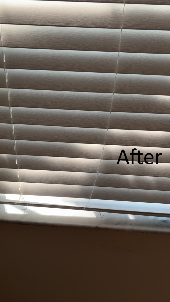 Cleaned window blinds after professional house cleaning service