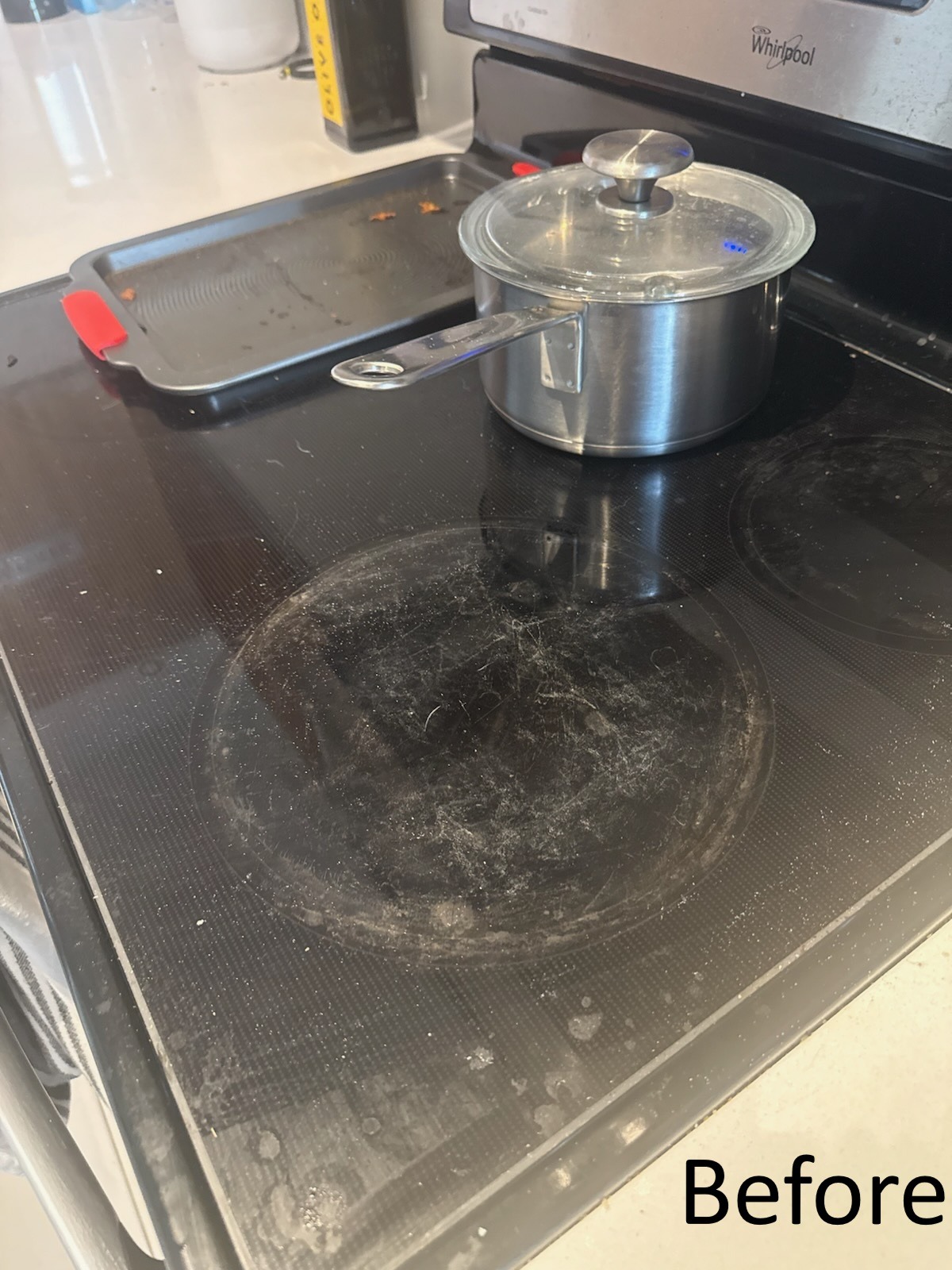 Stovetop before deep cleaning in Tampa home