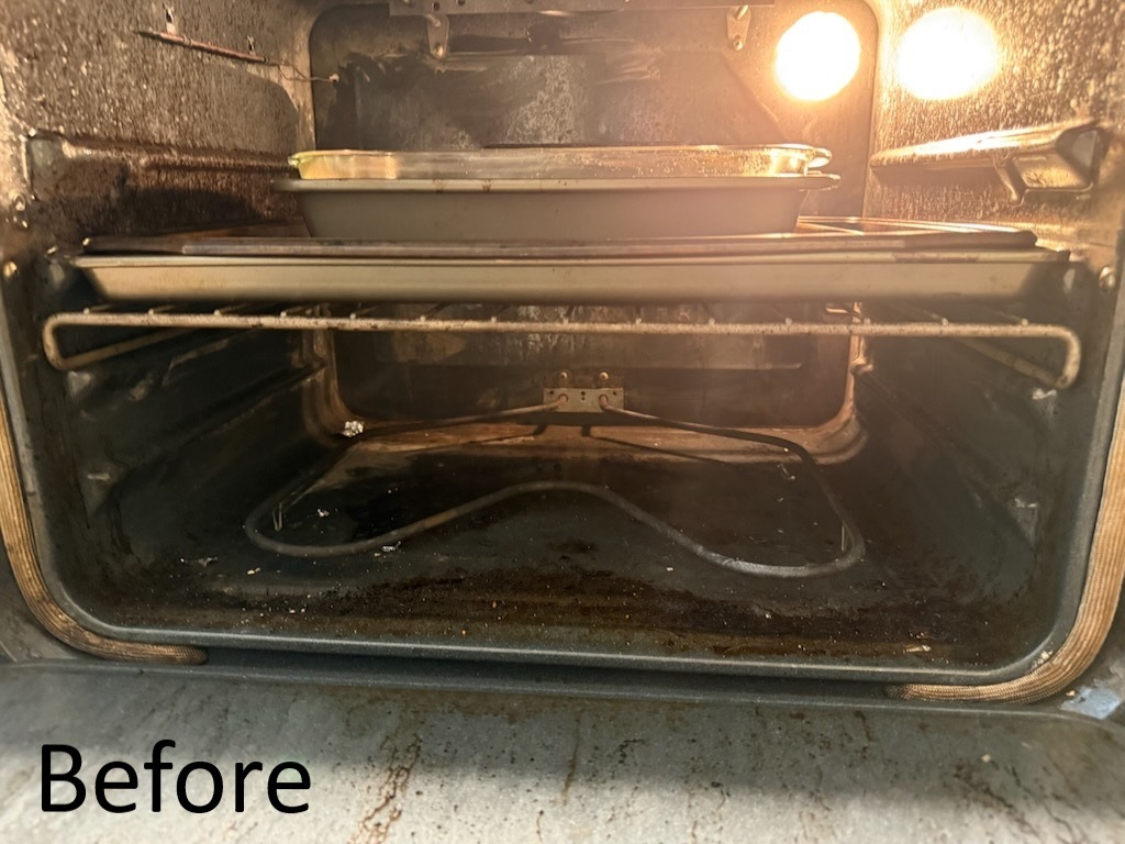 oven with grease and grime prior to deep cleaning services in Tampa