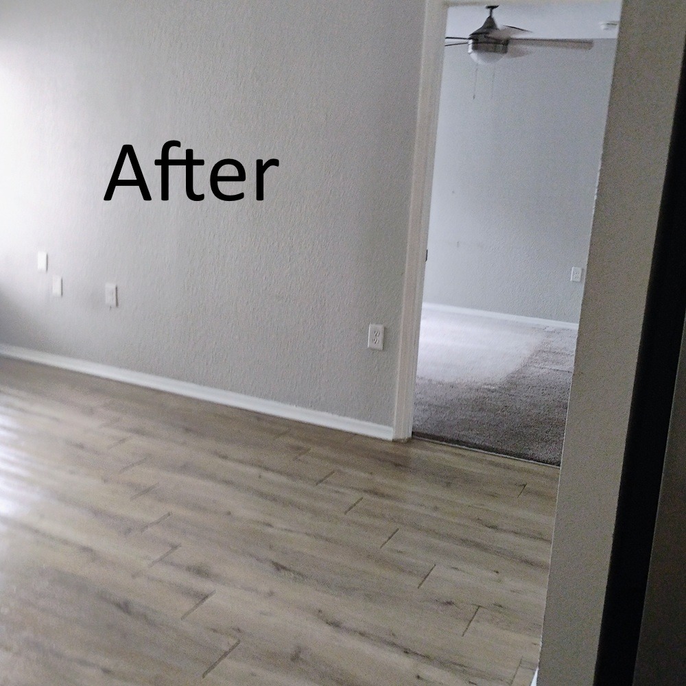 Apartment floors swept, vacuumed, and mopped as part of the move out cleaning service